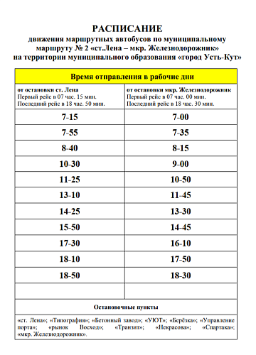 Актуальное расписание движения пассажирского транспорта по всем основным муниципальным маршрутам